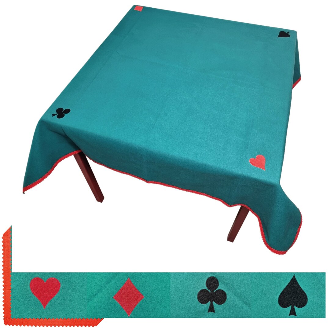 Poker Bridge Gaming Table Cloth 47 X 47'' Square Casino Card Nights Etsy