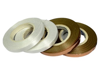 40 Meters Ballon Ribbon (20m Rose Gold, 20m White)  5mm wide