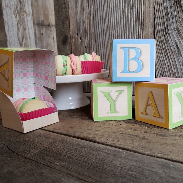 Printable Baby Block Favor Box