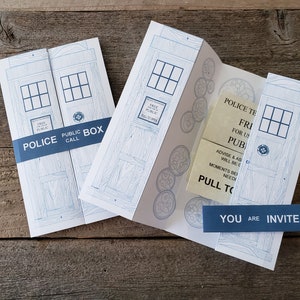 Printable Police Box Invitation (editable Text) - Etsy