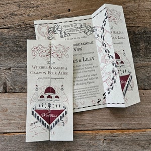 Carta de invitación de boda imprimible de Wizard Mosque (texto editable)
