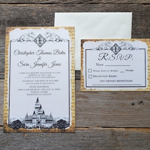 Printable Fairytale Castle Invitation (editable text) matching RSVP included