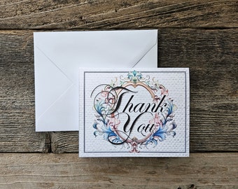 Printable Regency inspired Thank you cards