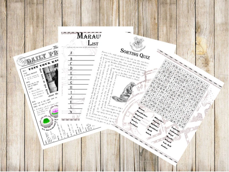 Printable HP Wizard Party Games & Quizzes image 2