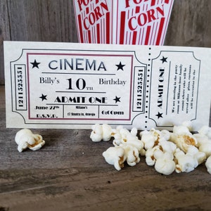 Printable Vintage Movie Ticket Invitation (Editable text)