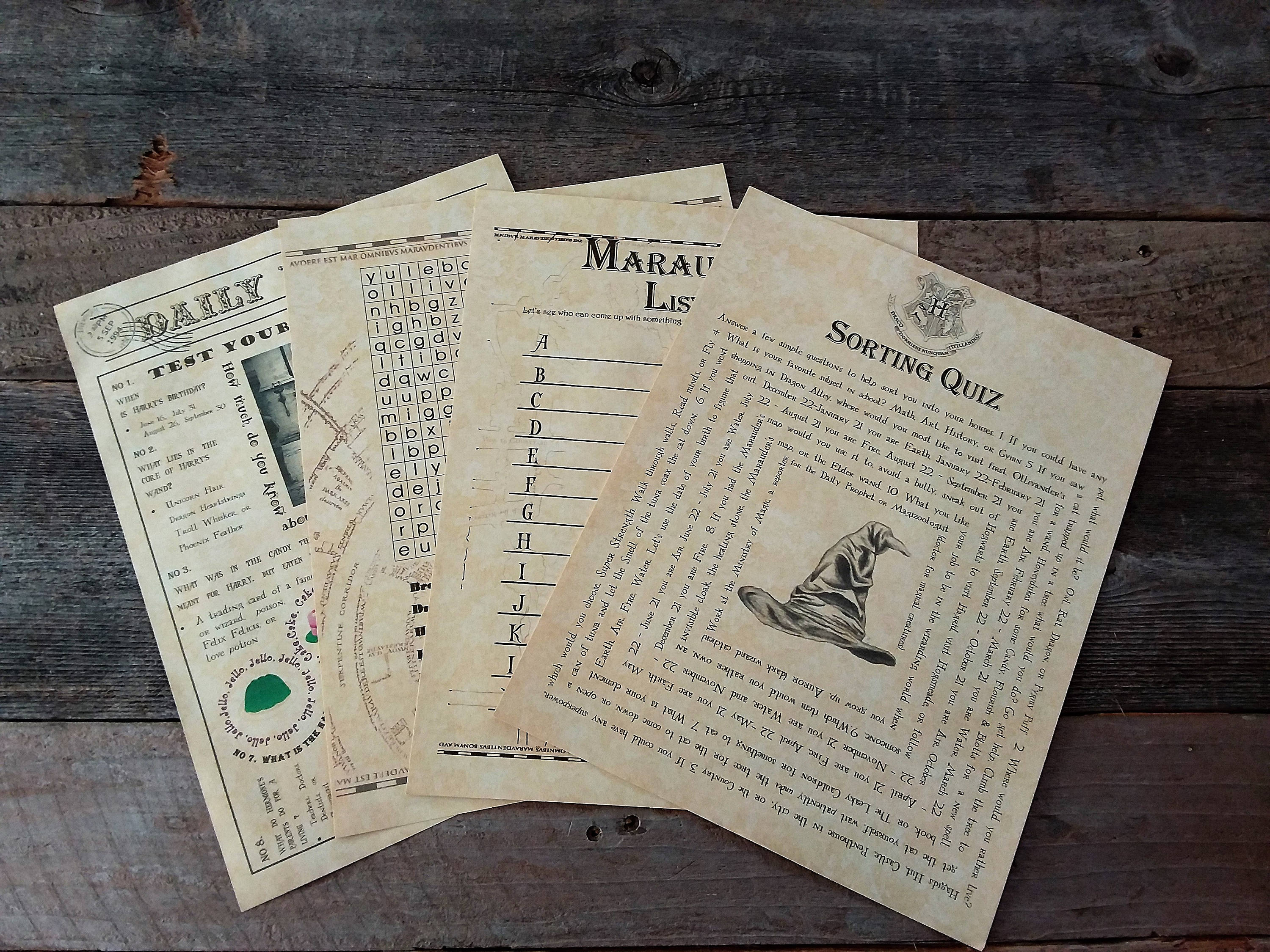 Printable HP Wizard Party Games & Quizzes - Etsy