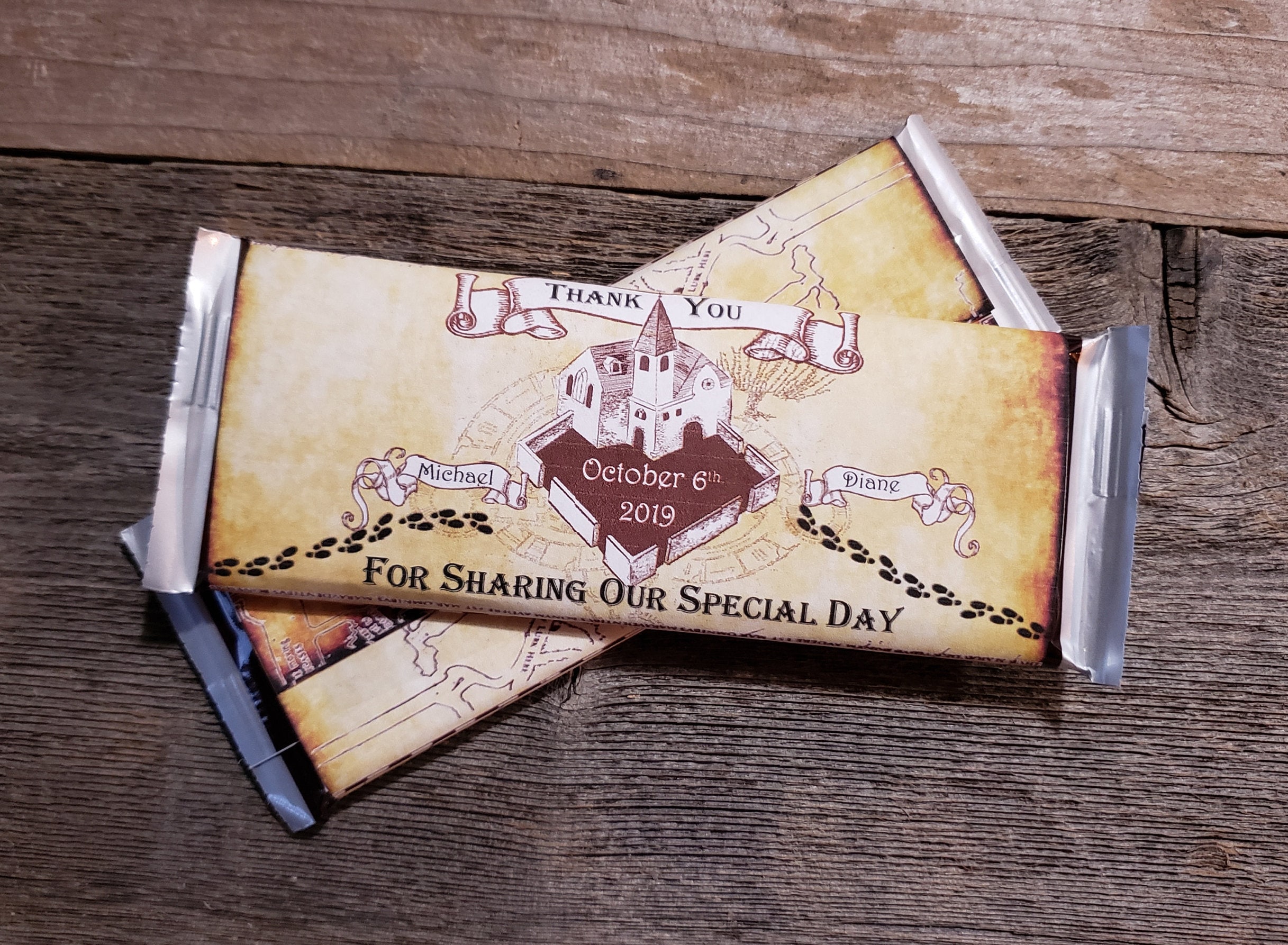 Printable Wizard Map Wedding Candy Bar Wrapper with editable text