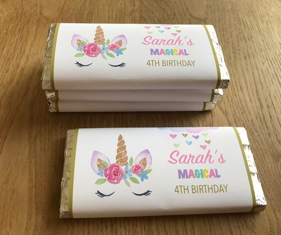 unicorn Birthday Chocolates Personalised to suit