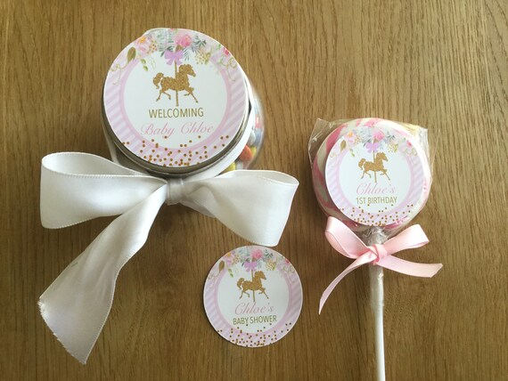Floral Horses Birthday Stickers Personalized Gift Bag Favor Labels Floral Horses Birthday Stickers Personalized Gift Bag Favor Labels