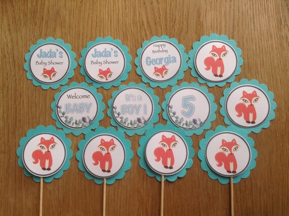 fox cupcakes for baby shower