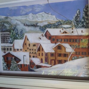 GRINDELWALD SWITZERLAND Juried Show Winter City Village Watercolor Swiss Alps Skiing Town Europe Grindlewald European Ski Mountains image 5