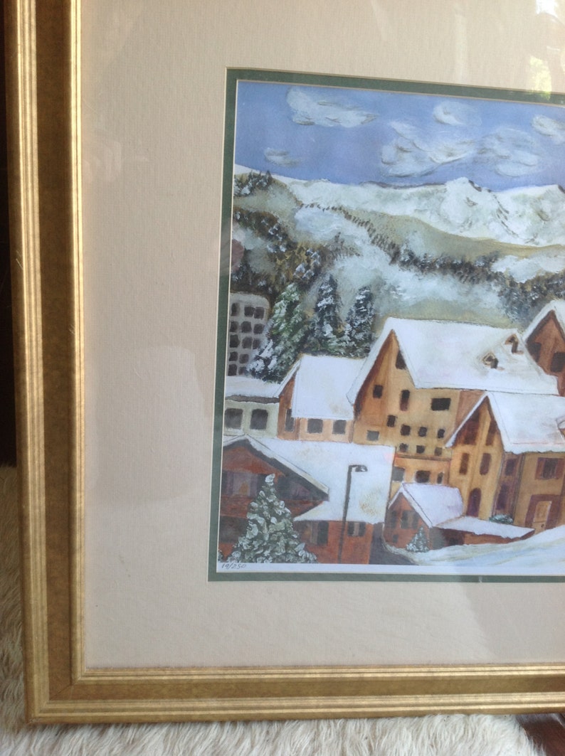 GRINDELWALD SWITZERLAND Juried Show Winter City Village Watercolor Swiss Alps Skiing Town Europe Grindlewald European Ski Mountains image 2