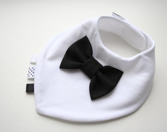 Baby bib boy, Baptism boy bib, bow tie bib baby bandana bib removable bow tie, baby shower gift for newborn, infant