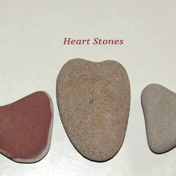 3 Lake Superior Heart Stones Of Jacobsville And Freda Sandstone And Phyllite Beautifully Shaped And Smoothed By Lake Superior Just For You