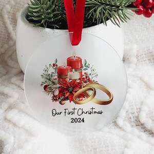Our 1st Christmas Glass Christmas Ornament Christmas Marriage Couple Christmas Loved Ones Glass Ornament Marriage Ornament Christmas