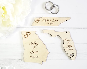 Personalized State Wedding Favor Magnets