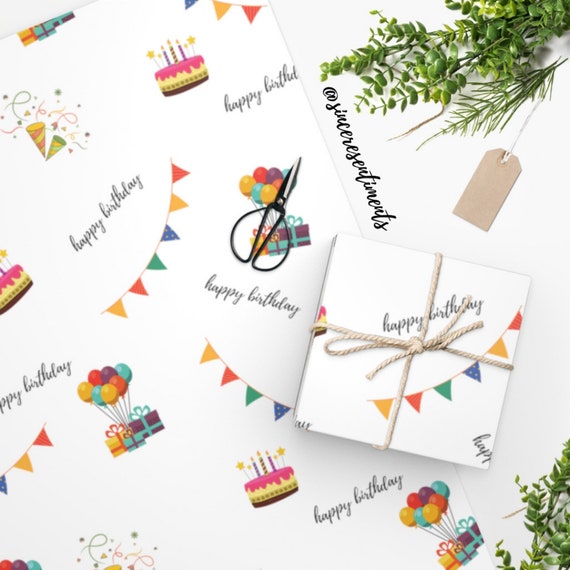 Happy Birthday African American Black Wrapping Paper Gift Wrapping