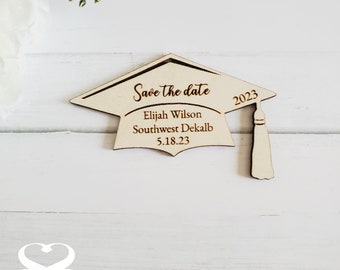 Graduation Cap Favor Magnets Wooden Magnets Class of 2023 Save the Date