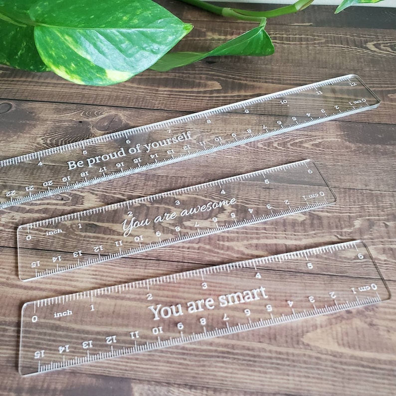 Clear Acrylic Engraved Custom Rulers image 0