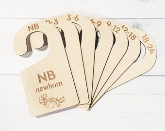 Baby Closet Dividers Baby in Bloom Handmade Wood Baby Gifts Baby Shower Gift Ideas