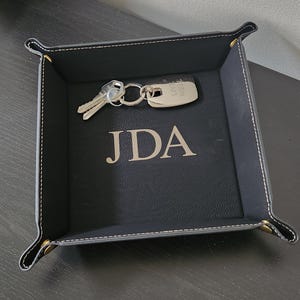 Personalized Valet Tray Leatherette Catch All Tray for Him Dad Wedding Gift Groomsmen Gift Corporate Gifting