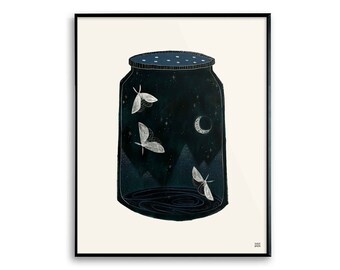 Moth Jar Art Print