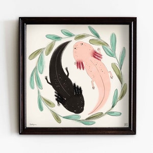 Axolotl Couple Art Print