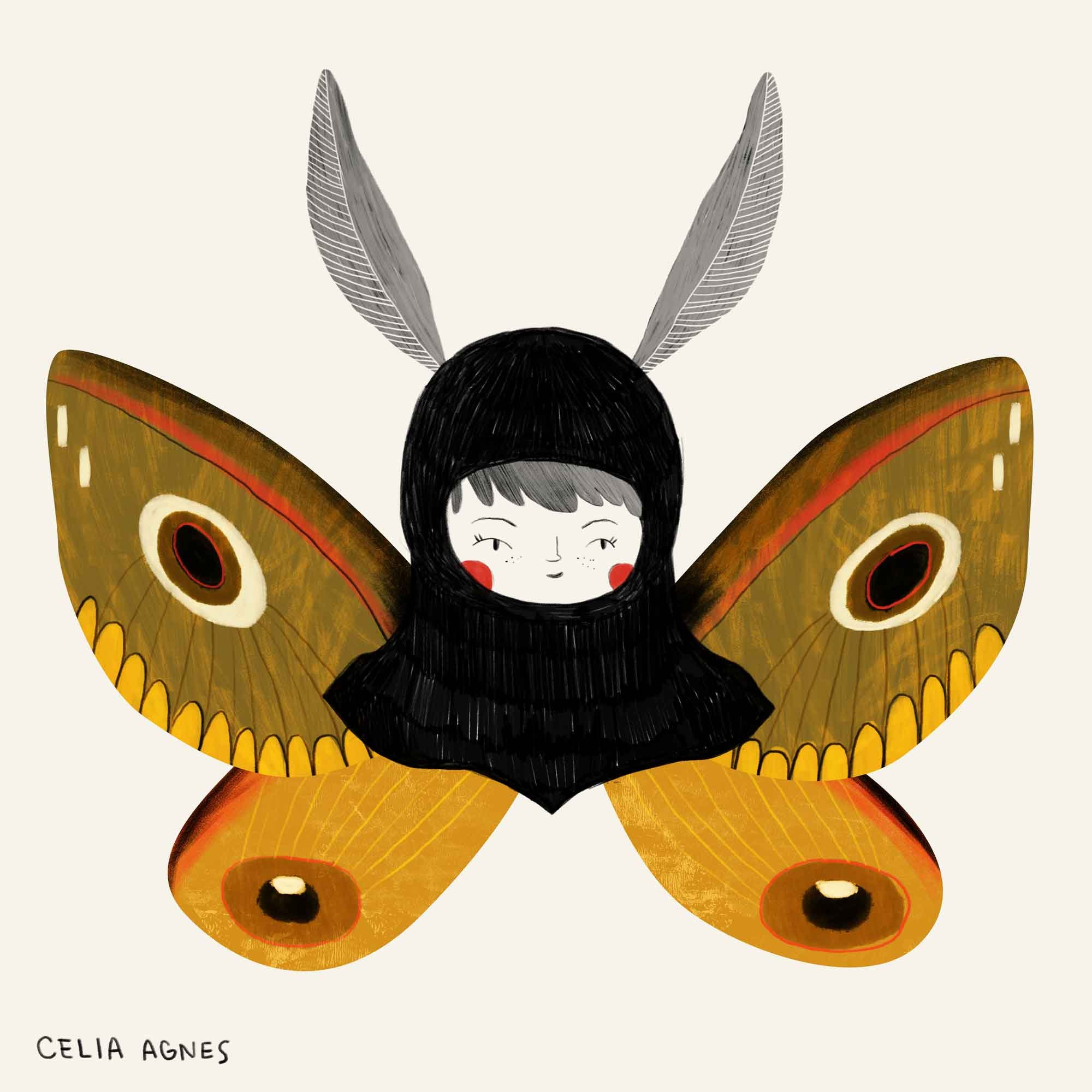Moth Girl Art Print - Etsy