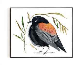 Watercolor Bird Print