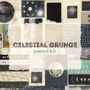 Utskrivbara Celestial Grunge Journal-material
