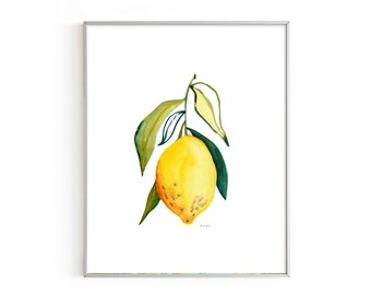 Watercolor Lemon Art Print