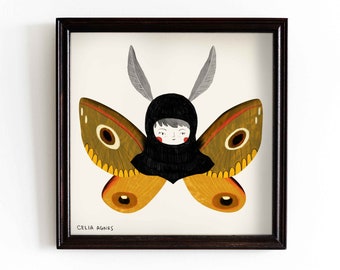 Moth Girl Art Print