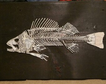 Fish Skeleton String Art Nautical Fishing Theme