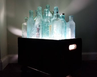 Vintage Accent Floor Crate Lamp