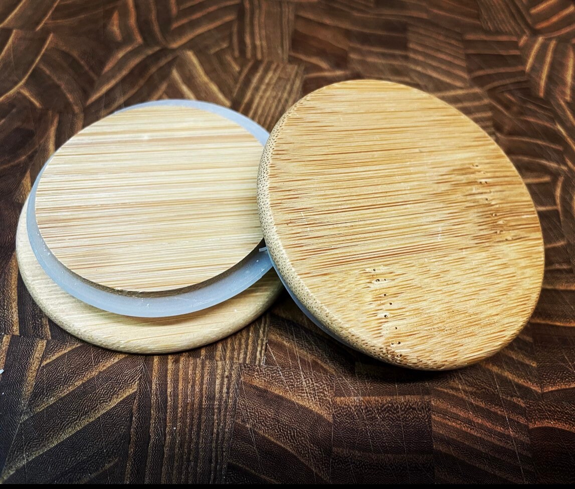Solid Bamboo Jar Lid FREE SHIPPING Etsy
