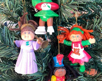 Cabbage Patch Christmas Ornaments – 1990s McDonald’s Toys – Upcycled Holiday Decor