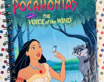 Disney Little Golden Book Upcycled "Pocahontas" Journal: Spiral-Bound Scrapbook or Notebook