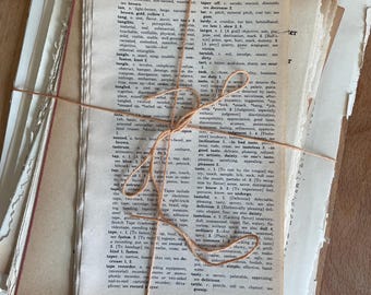Vintage Book Pages, Text Ephemera Pack for Collage, Journaling