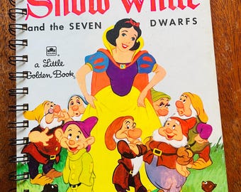 Snow White Golden Book Junk Journal – Vintage Story Pages, Blank Notebook
