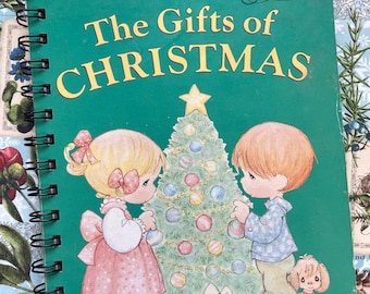 Precious Moments Christmas Junk Journal – Little Golden Book Upcycled Notebook