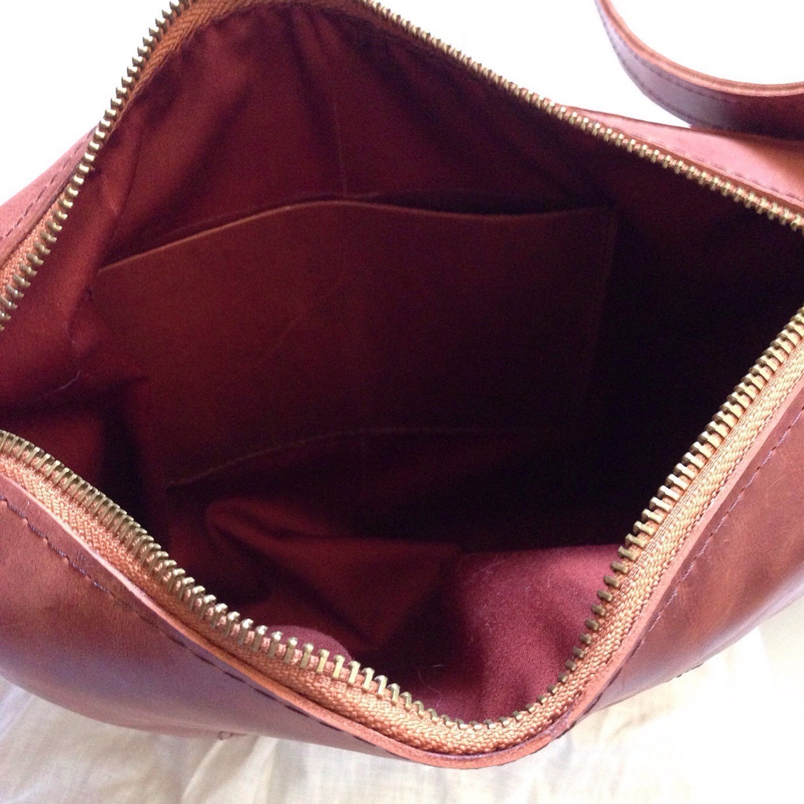 Brown Leather Bag Cross Body Bags Zipped Bags Full Grain | Etsy