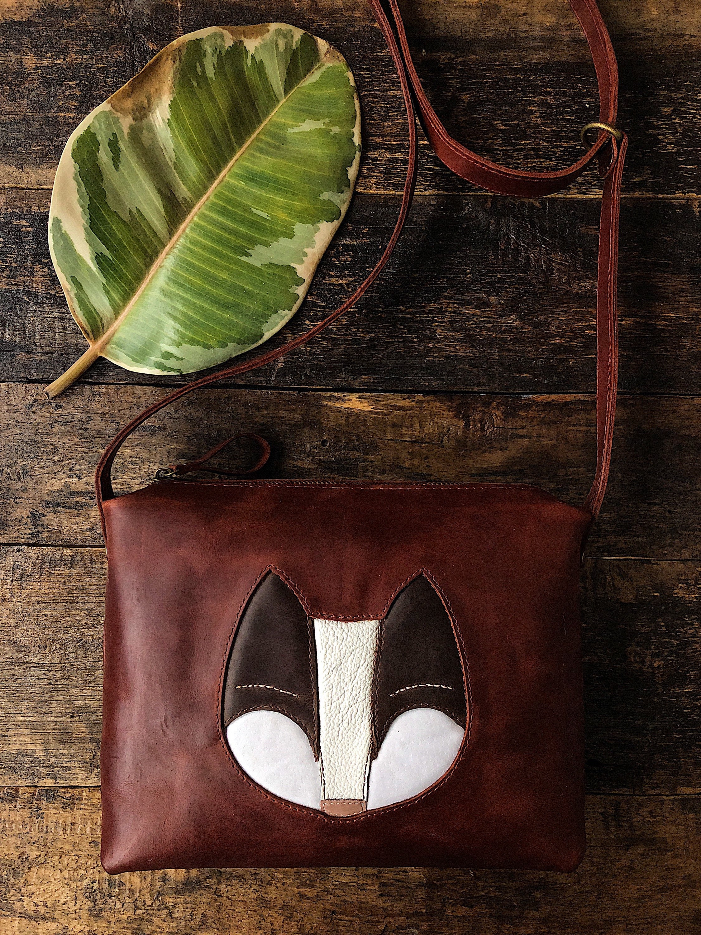 Brown Leather Bag Cross Body Bags Zipped Bags Full Grain Etsy