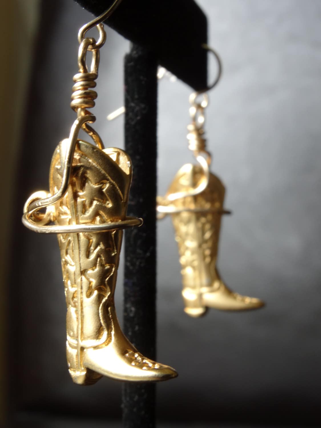 Gold Vermeil Cowboy Boot Earrings.Yippie kyeo kyeaye!!!! Howdy
