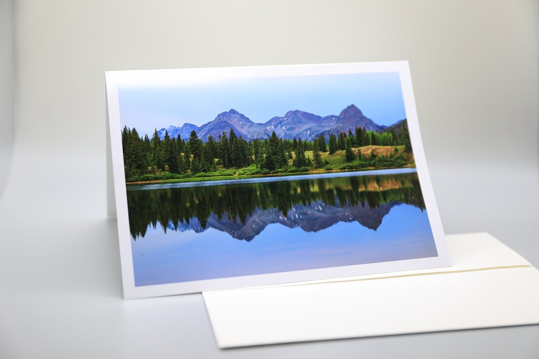 Mountain Lake Reflection Photo Photo Greeting Card Note - Etsy