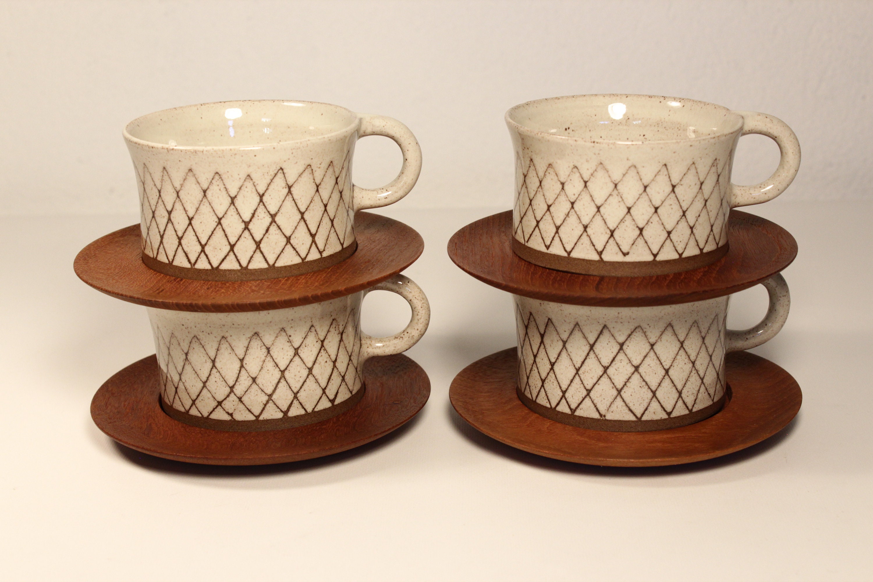 Set of 4 tea cups by Sture G Ohlsson Sweden Mid century Modern Etsy