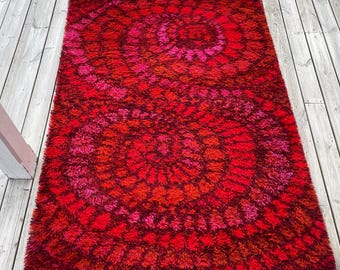 Tapis Rya scandinave du milieu du siècle TH Wittrup Marjatta Metsovaara Danemark