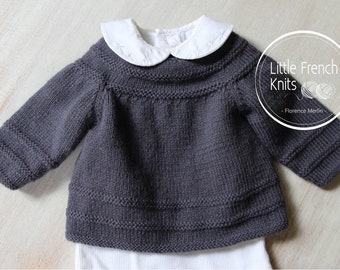 Baby Knitting Pattern Cardigan Sweater Wool French Instructions PDF Size newborn to 12 months