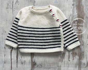 Knitting Pattern Baby Wool Cardigan Instructions in French PDF Sizes Newborn to 18 months