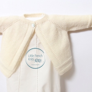 Knitting Pattern Baby Wool Cardigan Instructions in French PDF Sizes Newborn to 12 months