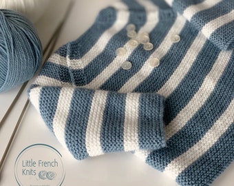 Knitting Pattern Baby Wool Sweater Instructions in English PDF Sizes Newborn to 24 months